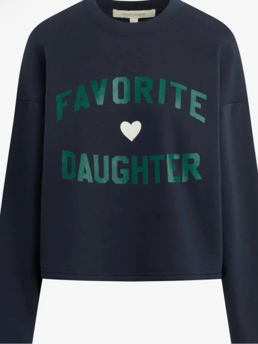Favorite Daughter Navy Crewneck Boxy Cropped Sweatshirt Medium